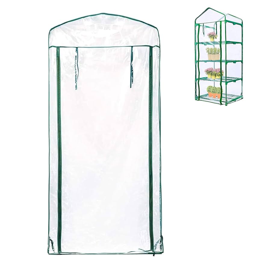 Amazon.com : SHANGXING 4 Tier Roll-Up Zipper Door Greenhouse